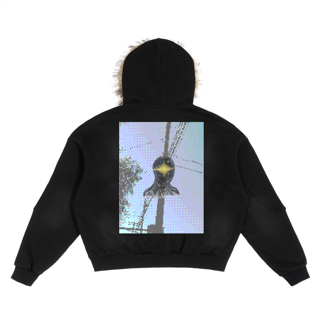 Retro Flip Detachable Fur Hoodie